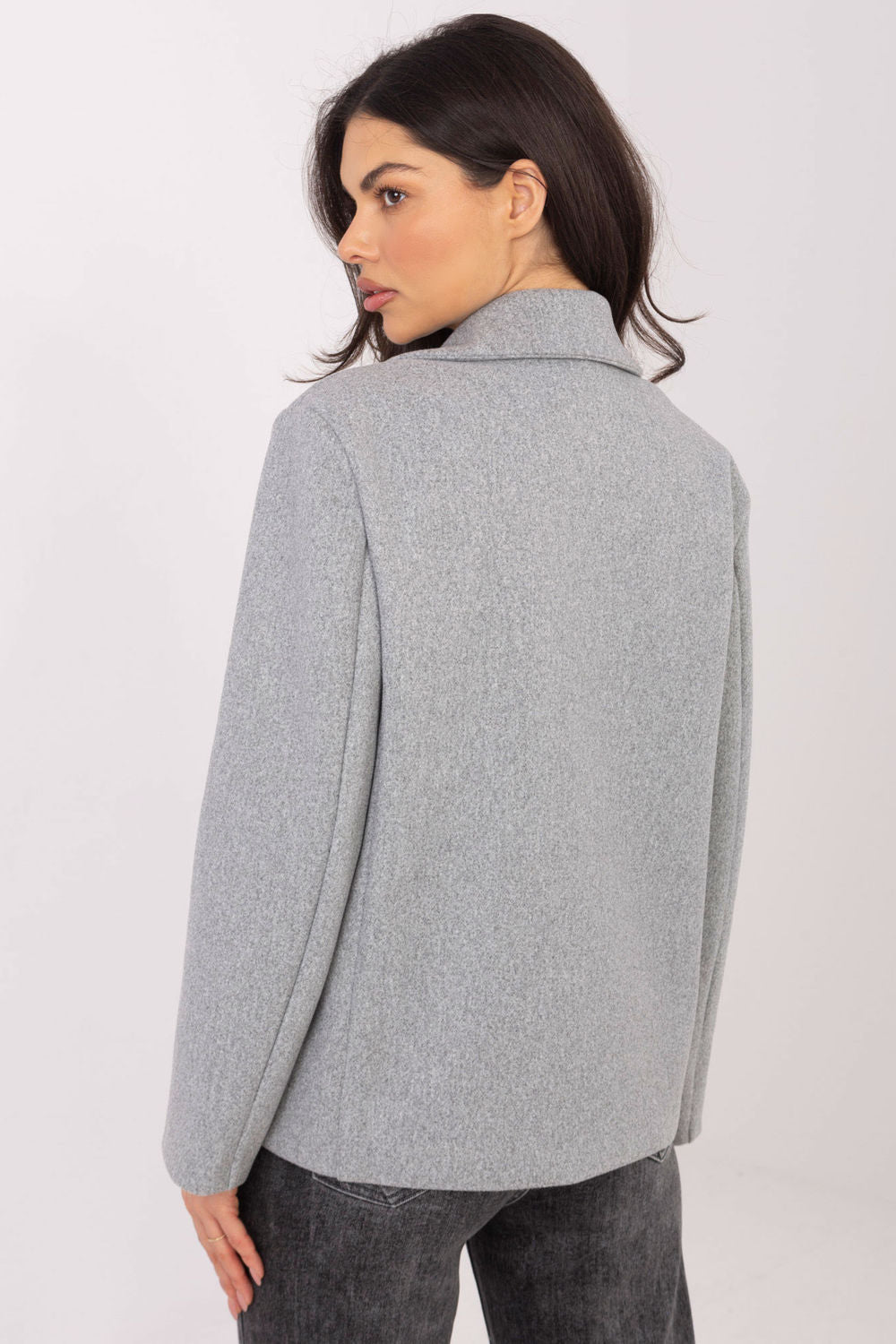 Rue Paris Grey Long Sleeve Coat - view 2