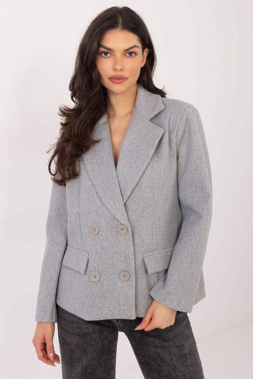 Rue Paris Grey Long Sleeve Coat - view 4
