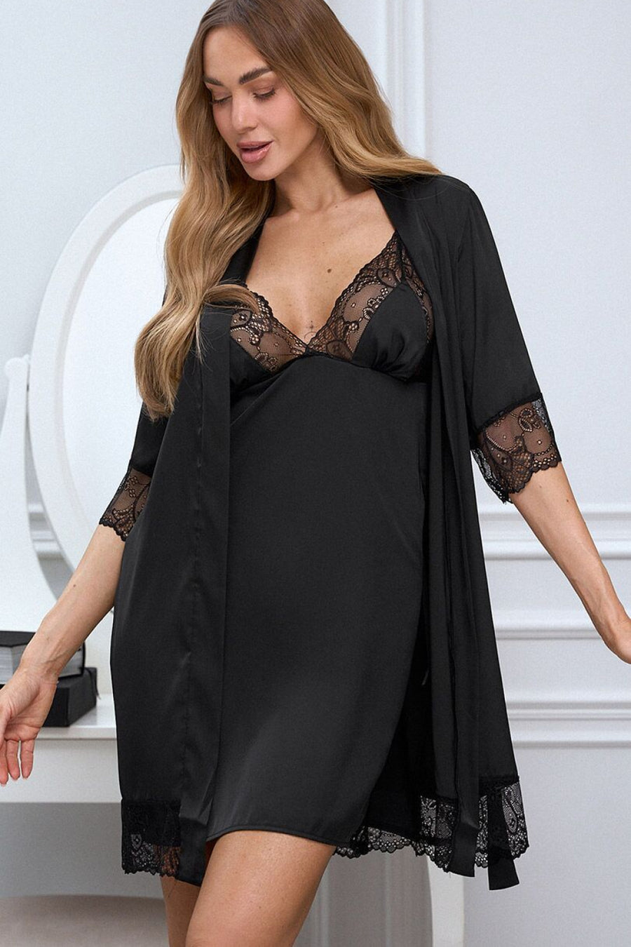 Pure Sin Second Black Lace Sexy Lingerie Set
