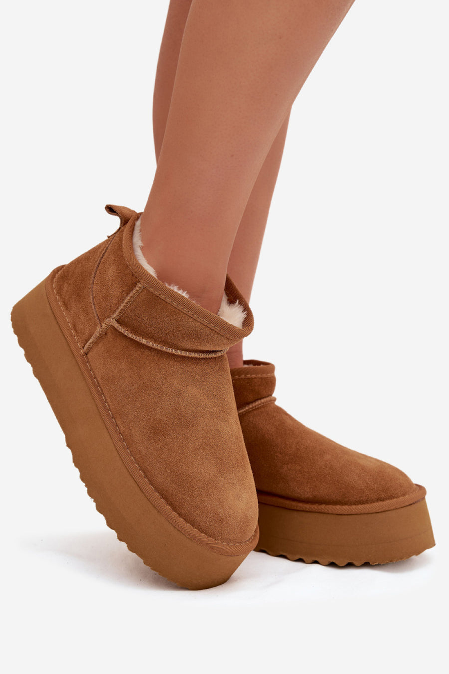 Step In Style Mairene Camel Suede Platform Snow Boots