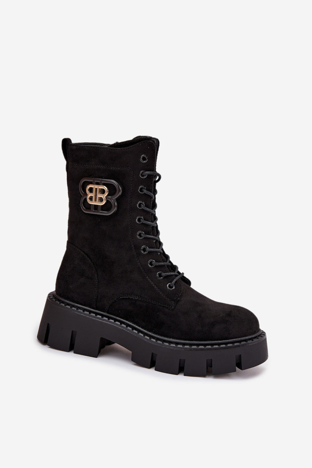 Step In Style Melisse Black Suede Platform Ankle Boots - view 2