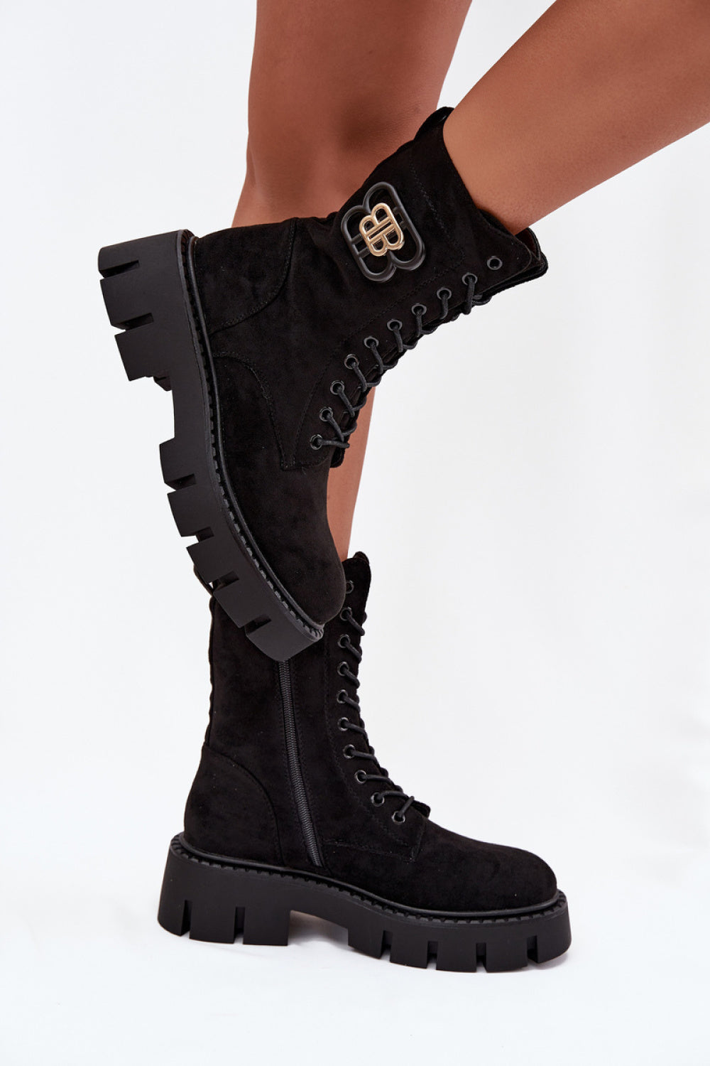 Step In Style Melisse Black Suede Platform Ankle Boots - view 3