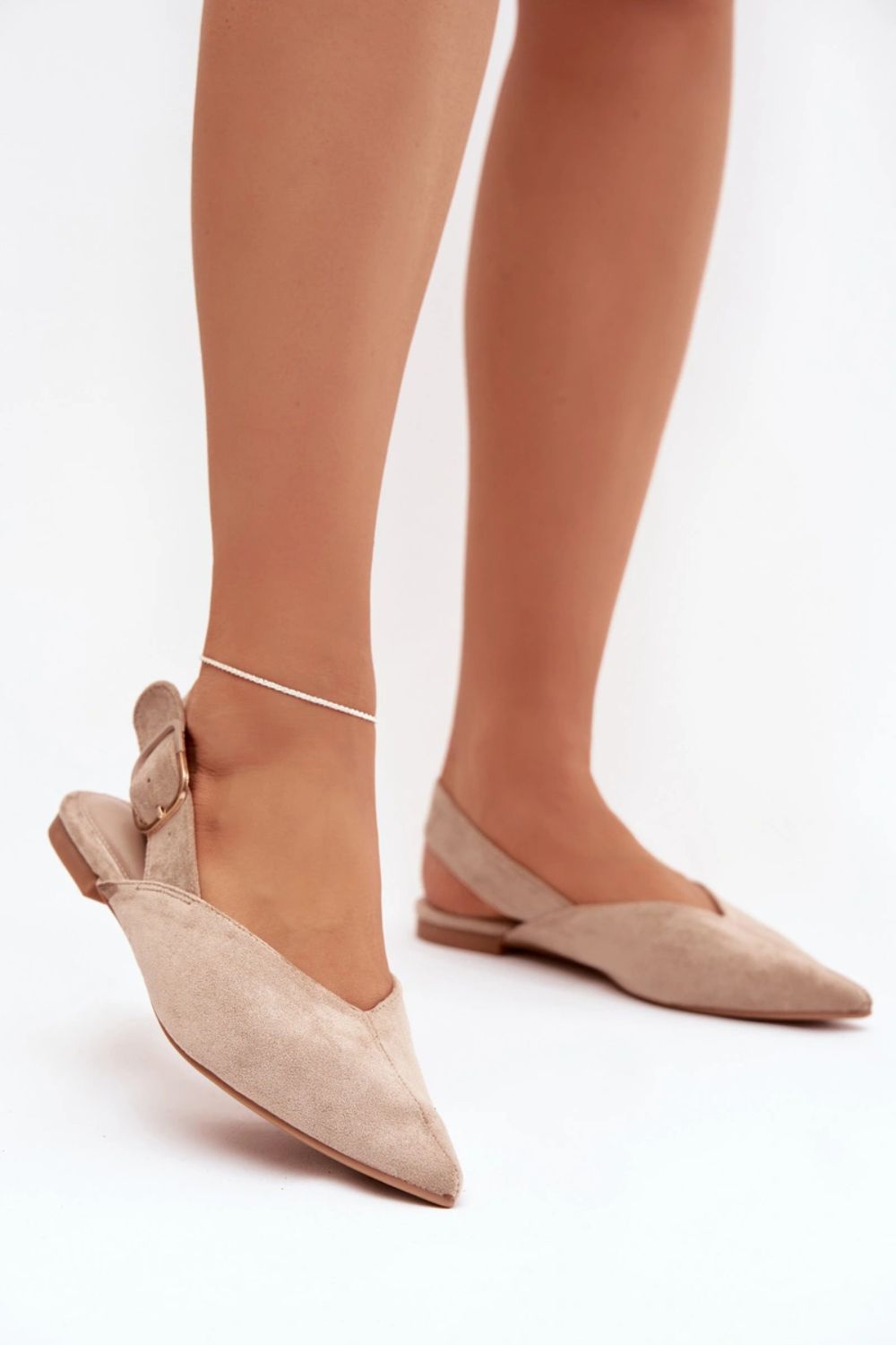 Step In Style Tanelia Beige Faux Suede Flat Ballet Flats - view 4