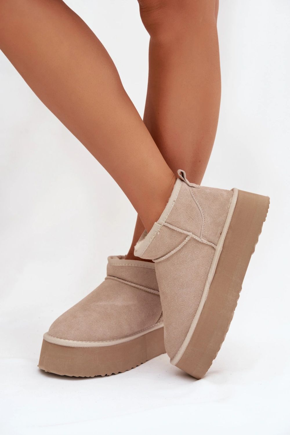 Step In Style Mairene Beige Suede Platform Snow Boots - view 2
