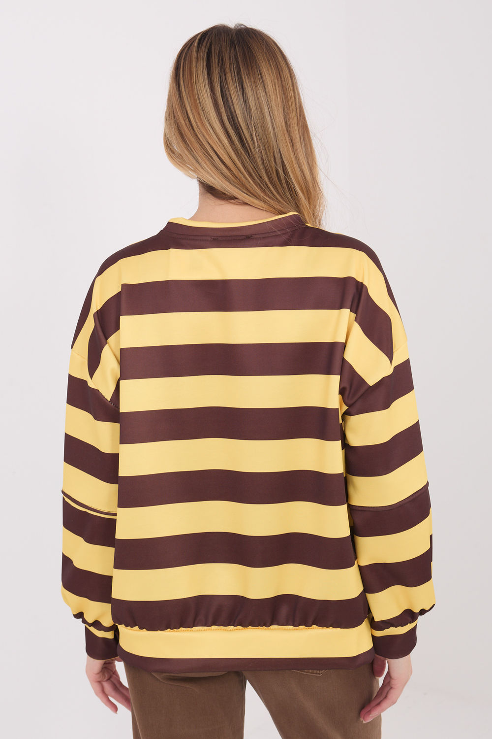 Italy Moda Brown Striped Long Sleeve Sweatshirt - view 3