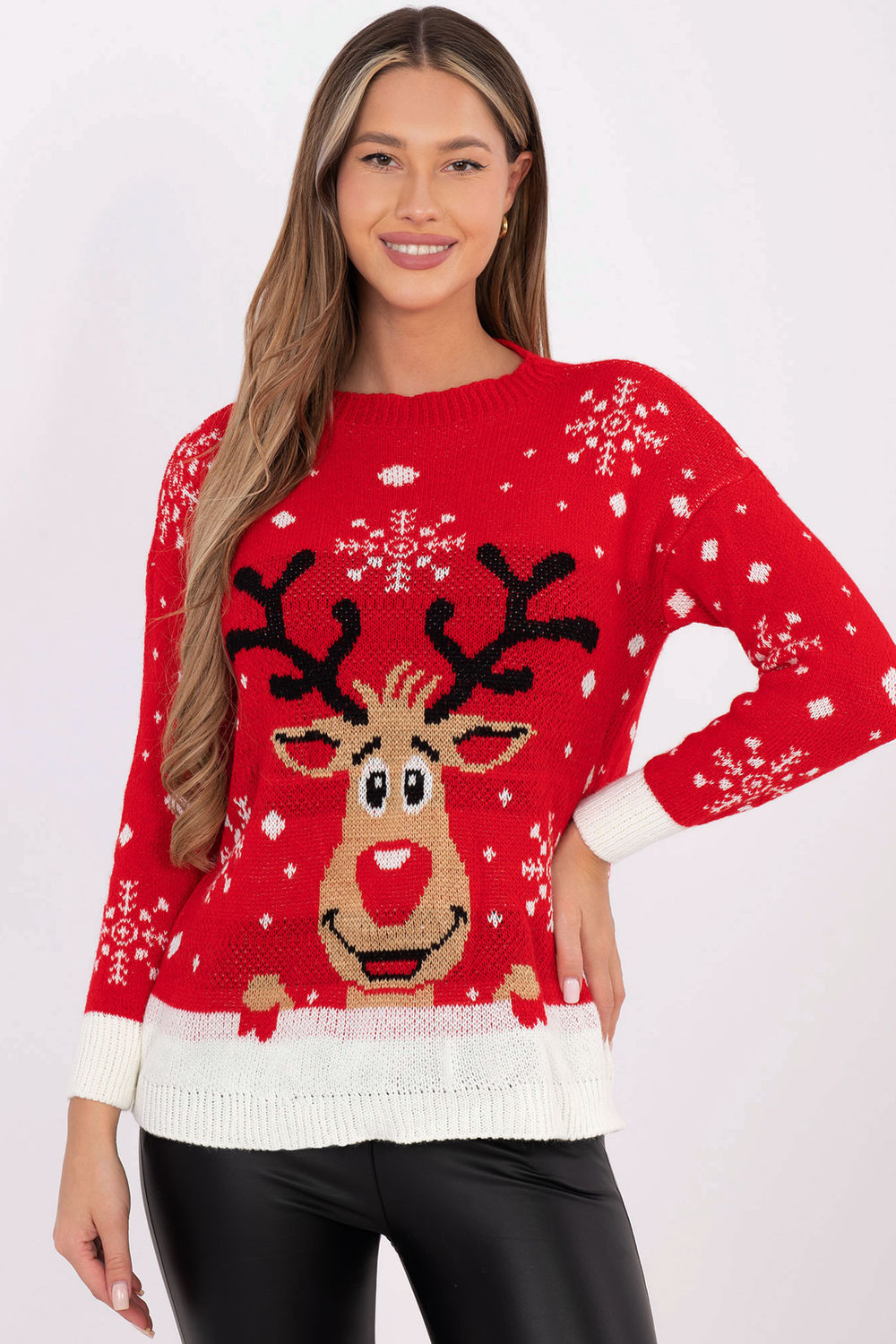Italy Moda Red Long Sleeve Jumper