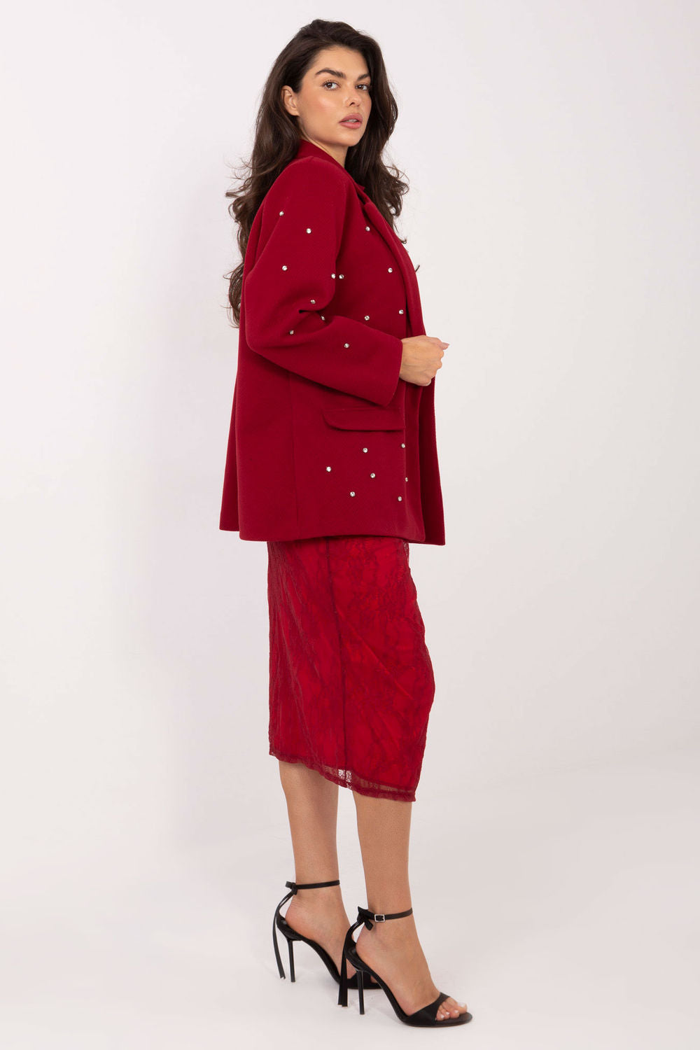 Italy Moda Burgundy Jacket - view 2