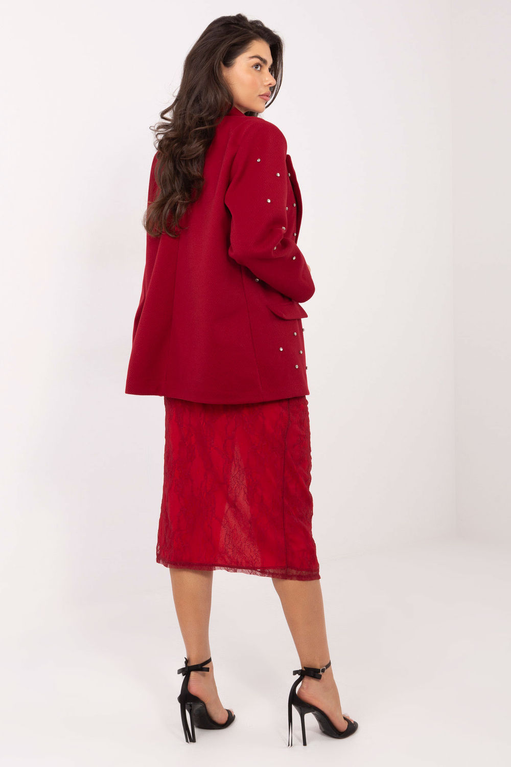Italy Moda Burgundy Jacket - view 3