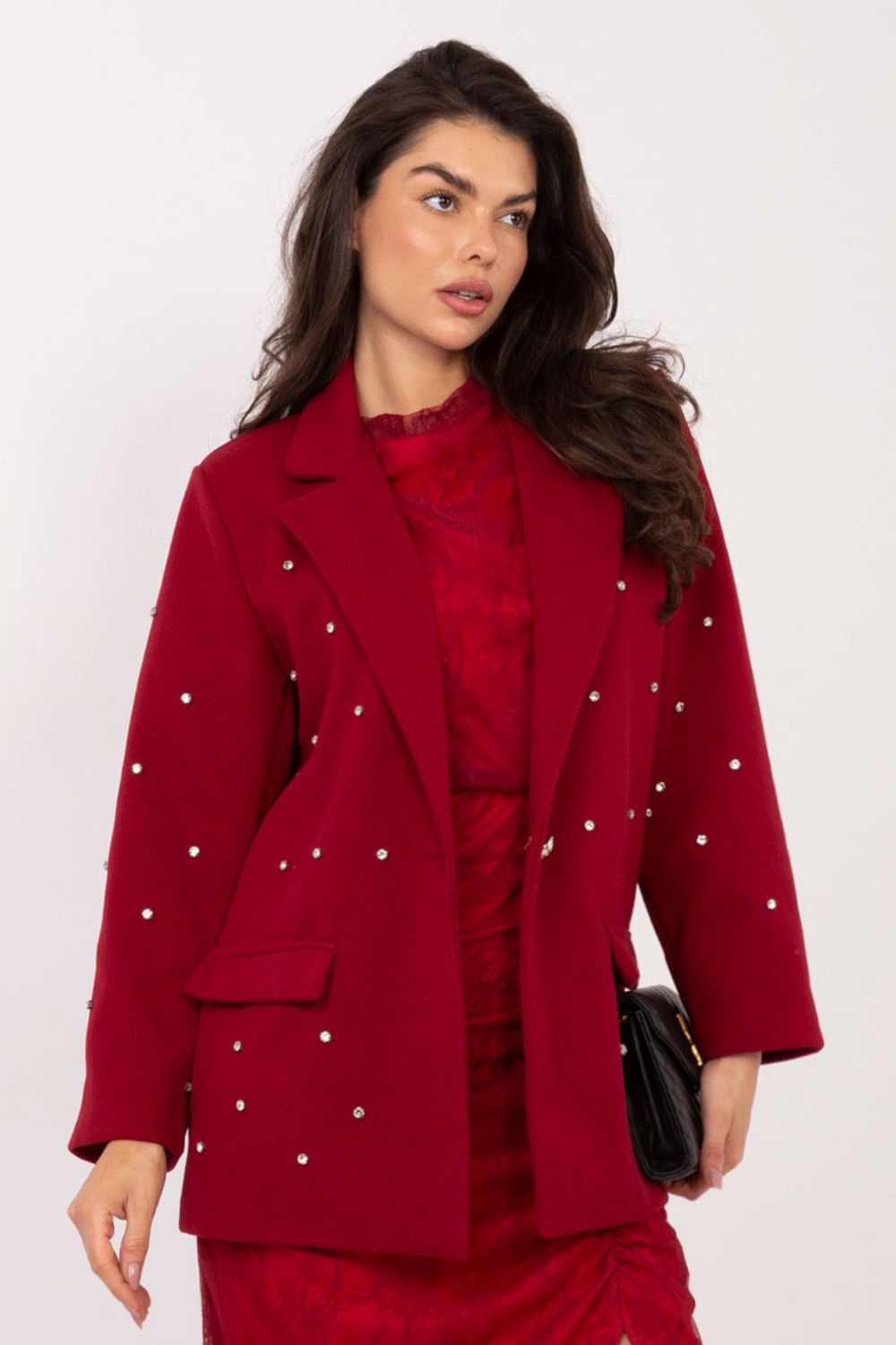 Italy Moda Burgundy Jacket - view 4