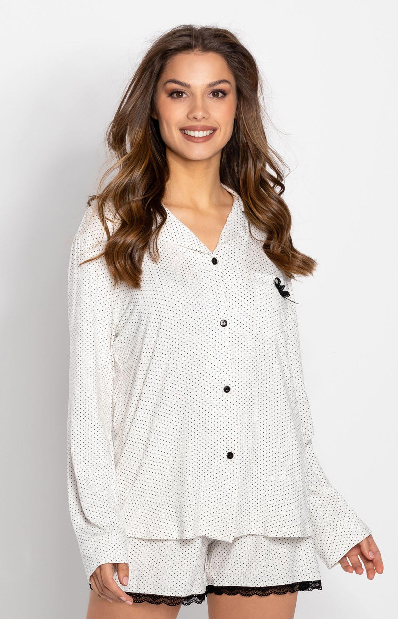 Momenti Per Me Betty Ecru Lace Long Sleeve Pyjamas - view 3