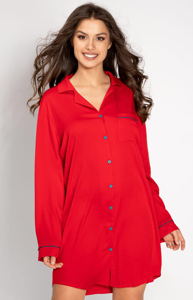 Momenti Per Me The One Red Long Sleeve Nightdress - view 3
