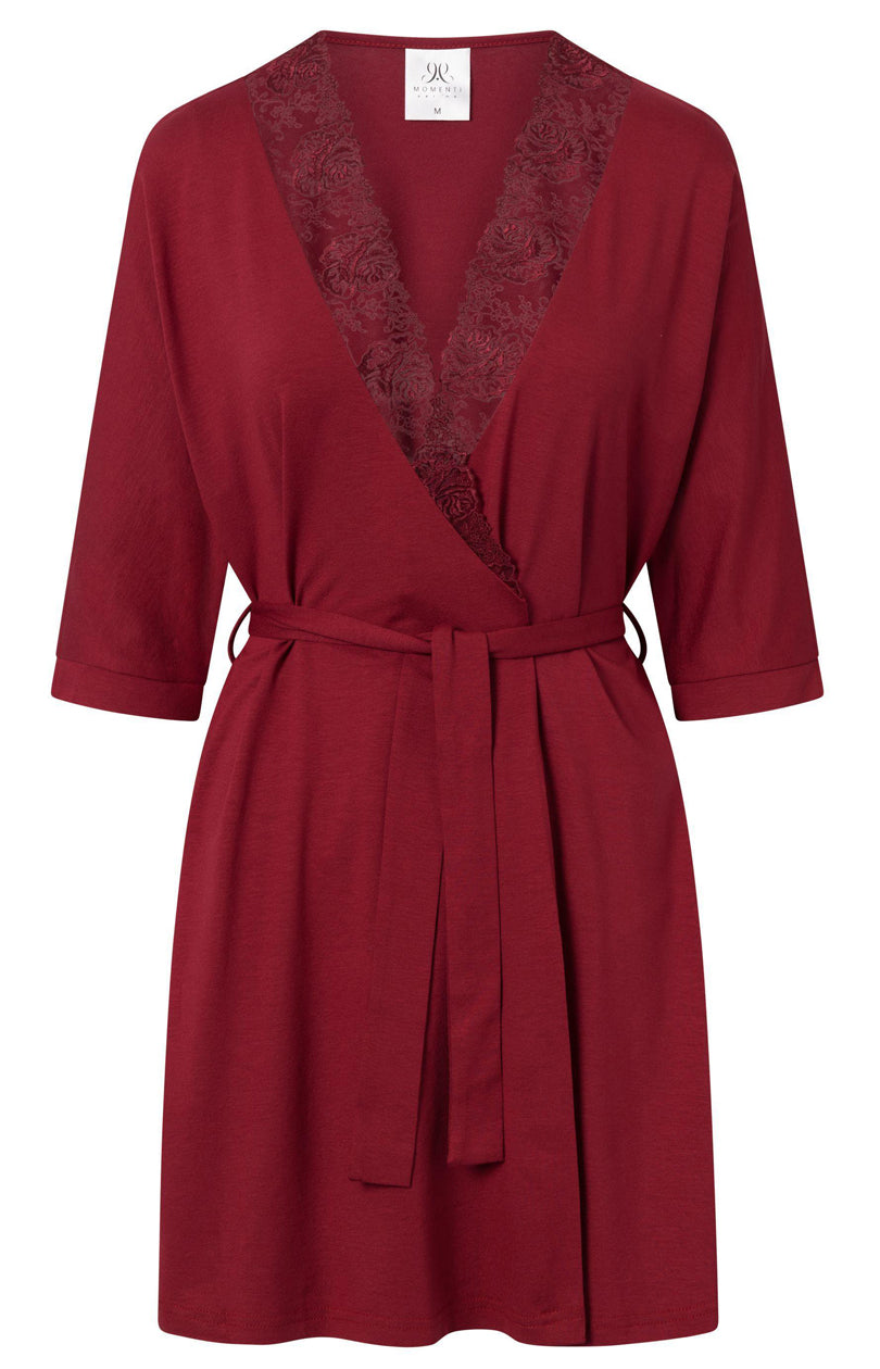 Momenti Per Me Allure Wine Lace Dressing Gown - view 4
