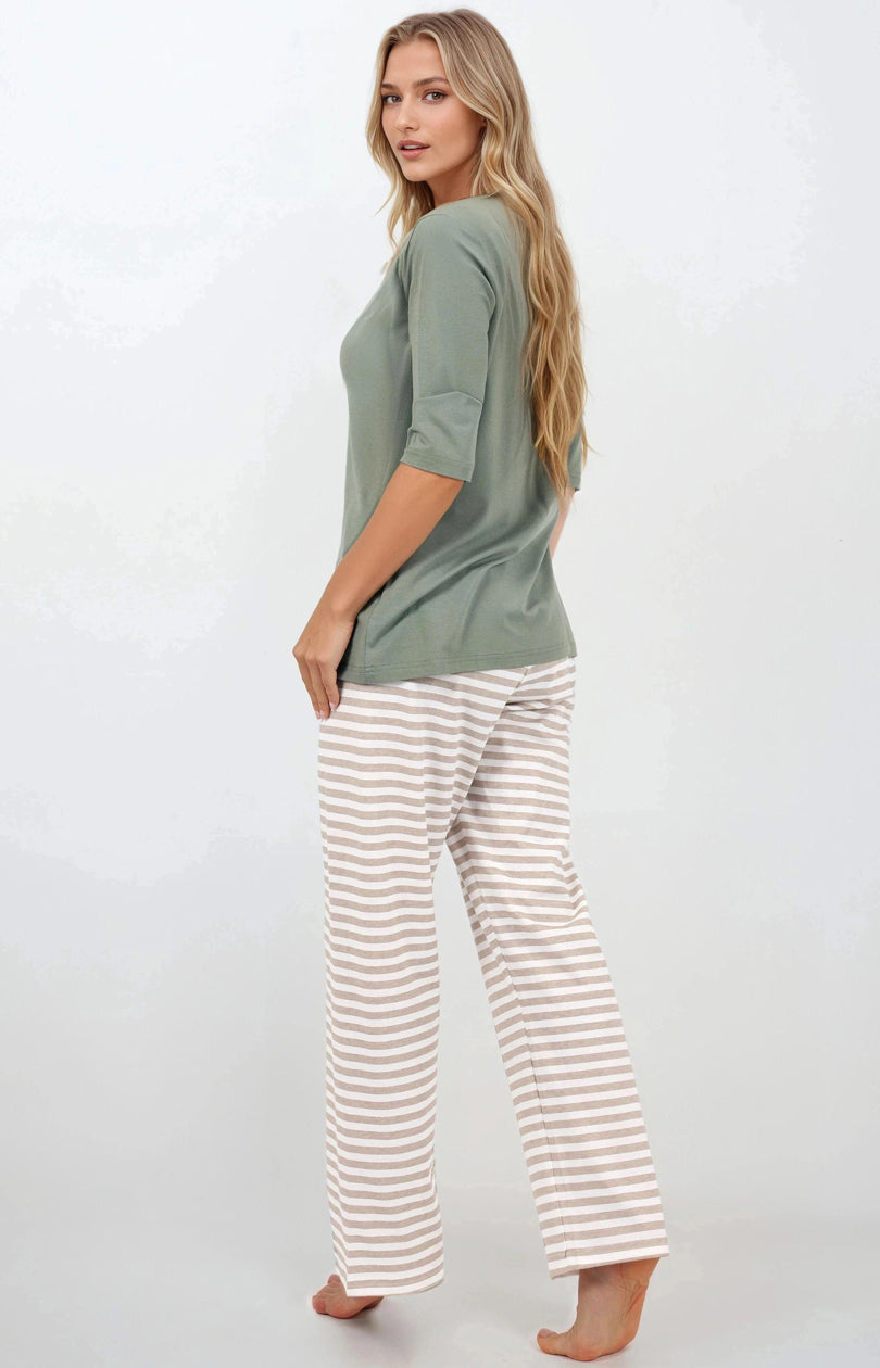 Momenti Per Me Forest Whispers Green Cotton Pyjamas - view 5