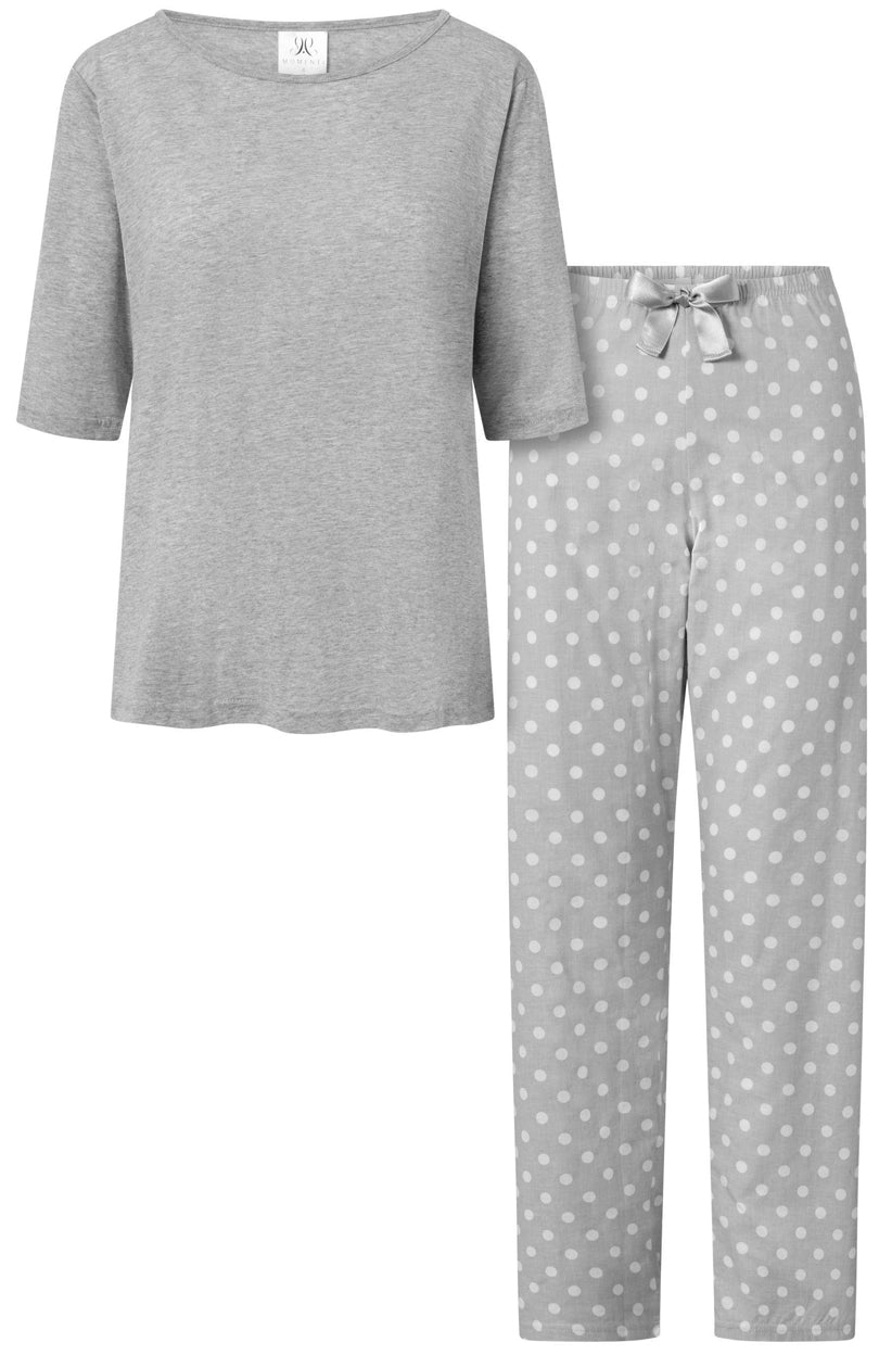 Momenti Per Me Keep Secrets Tencel Grey Cotton Pyjamas - view 3