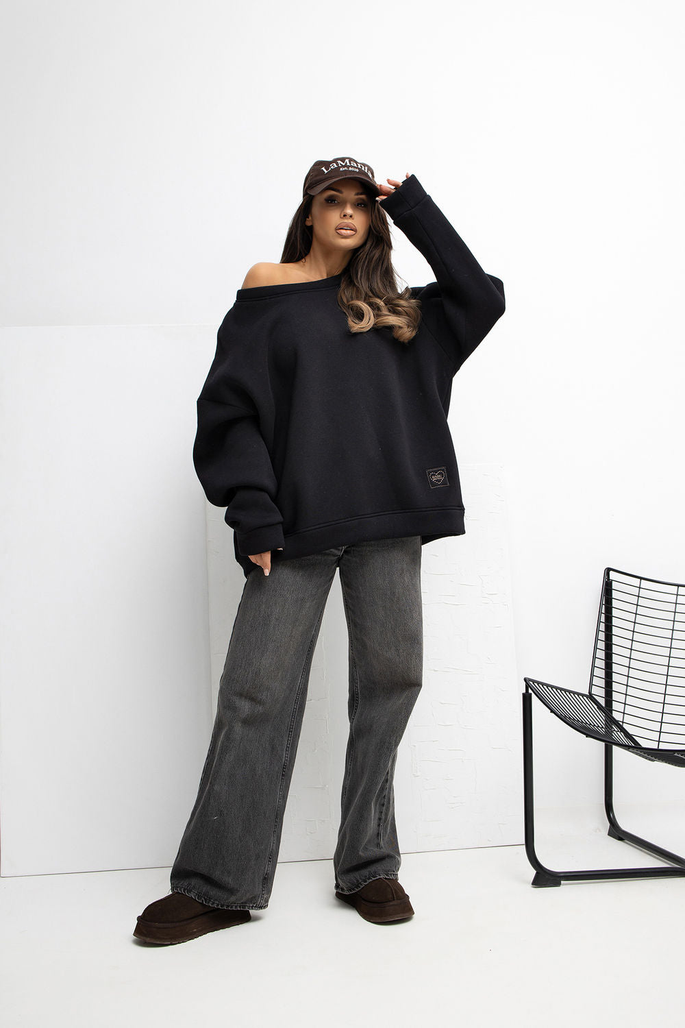 Rue Paris Black Bodycon Long Sleeve Sweatshirt - view 4