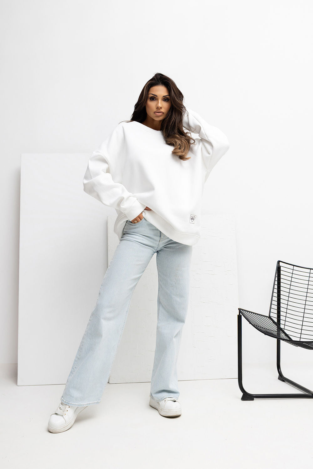 Rue Paris Ecru Bodycon Long Sleeve Sweatshirt - view 2