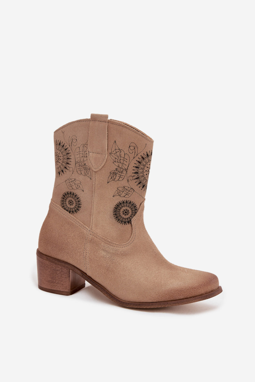 Step In Style Zazoo Beige Lace Block Heel Heeled Ankle Boots - view 2