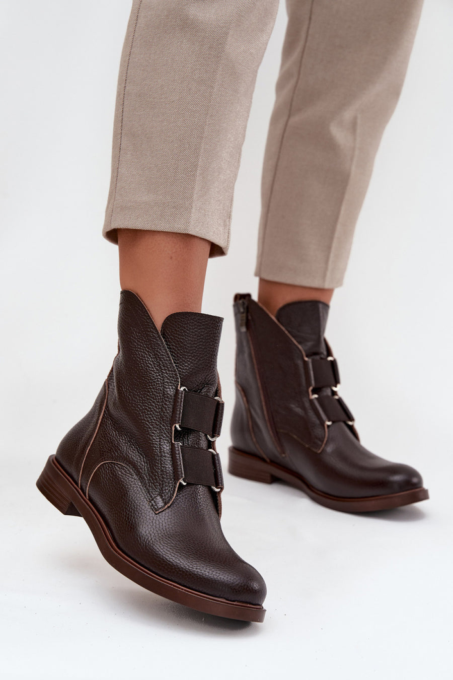 Step In Style Zazoo Chocolate Leather Flat Boots