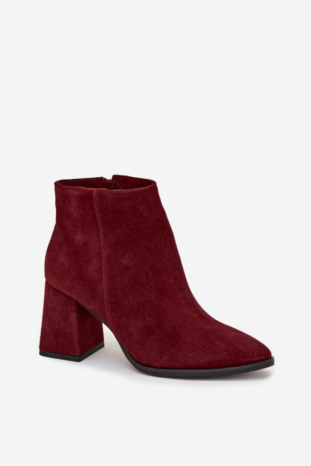 Step In Style Zazoo Burgundy Suede Block Heel Boots - view 2