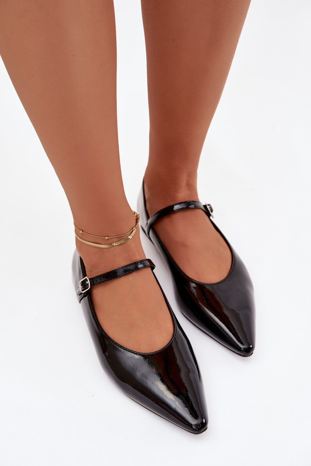Step In Style Jarelle Black Faux Leather Flat Ballet Flats - view 3