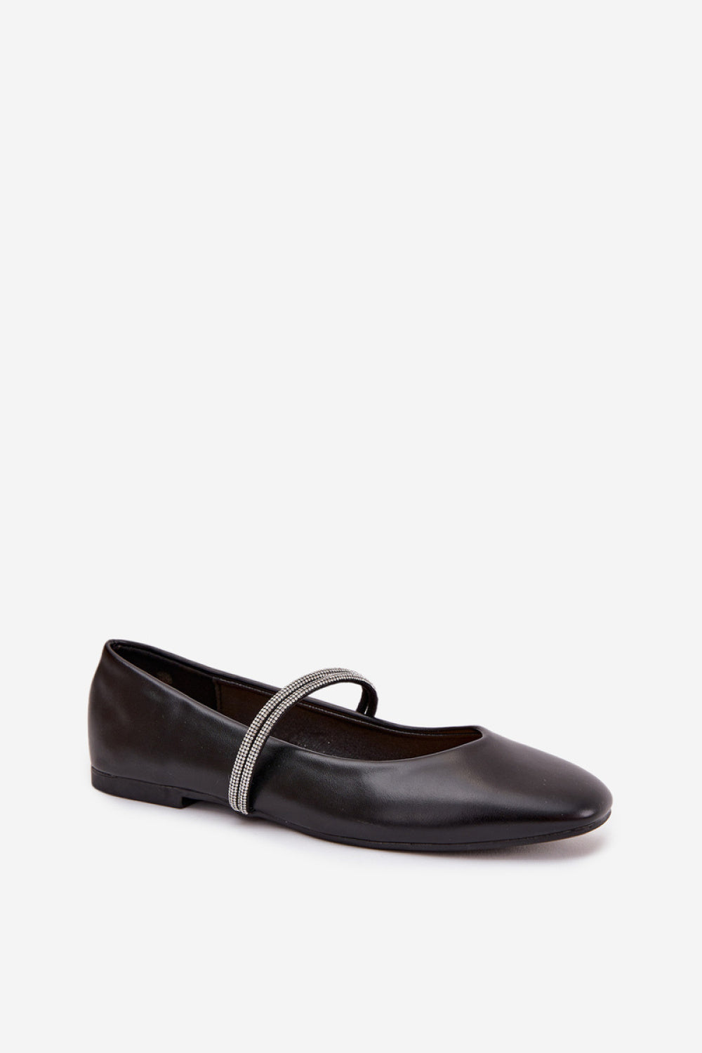 Step In Style Ilirene Black Faux Leather Flat Ballet Flats - view 2