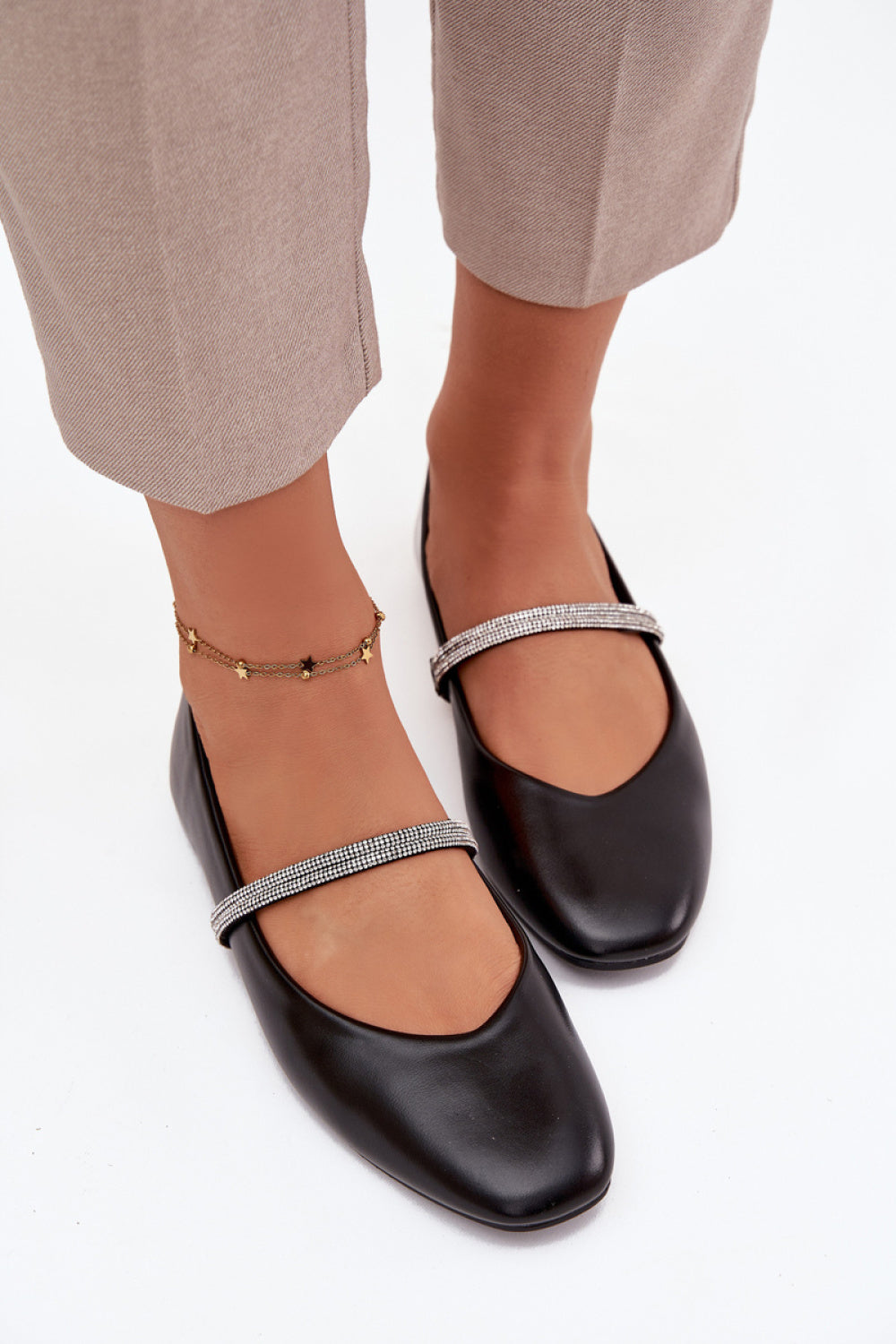 Step In Style Ilirene Black Faux Leather Flat Ballet Flats - view 3