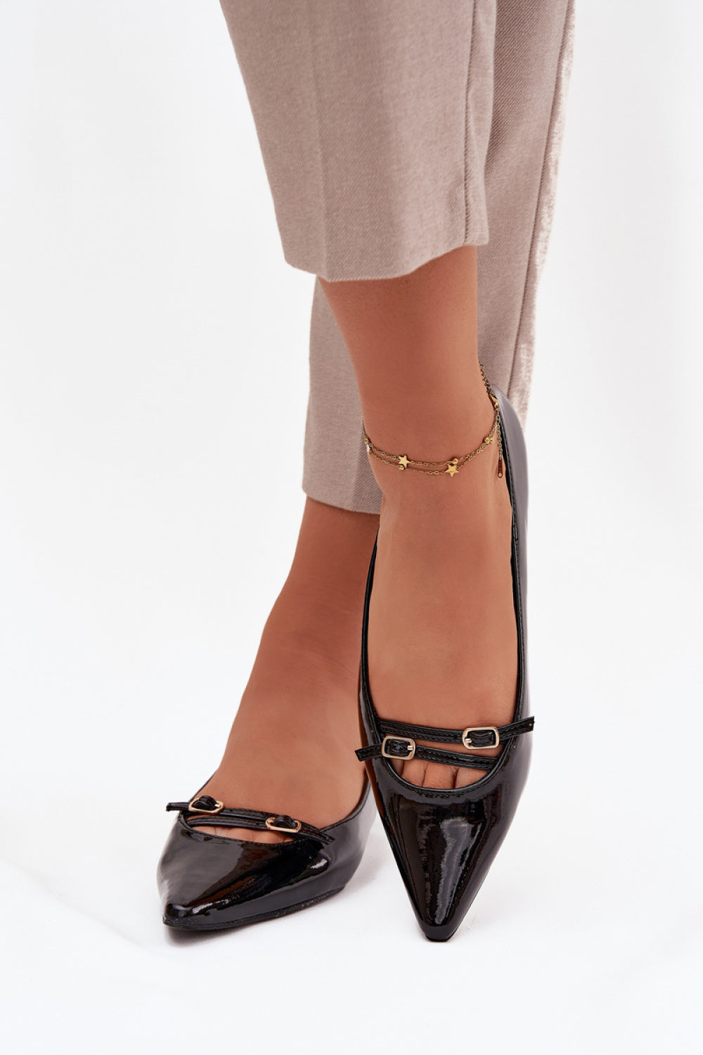 Step In Style Zarelia Black Faux Leather Ballet Flats - view 3