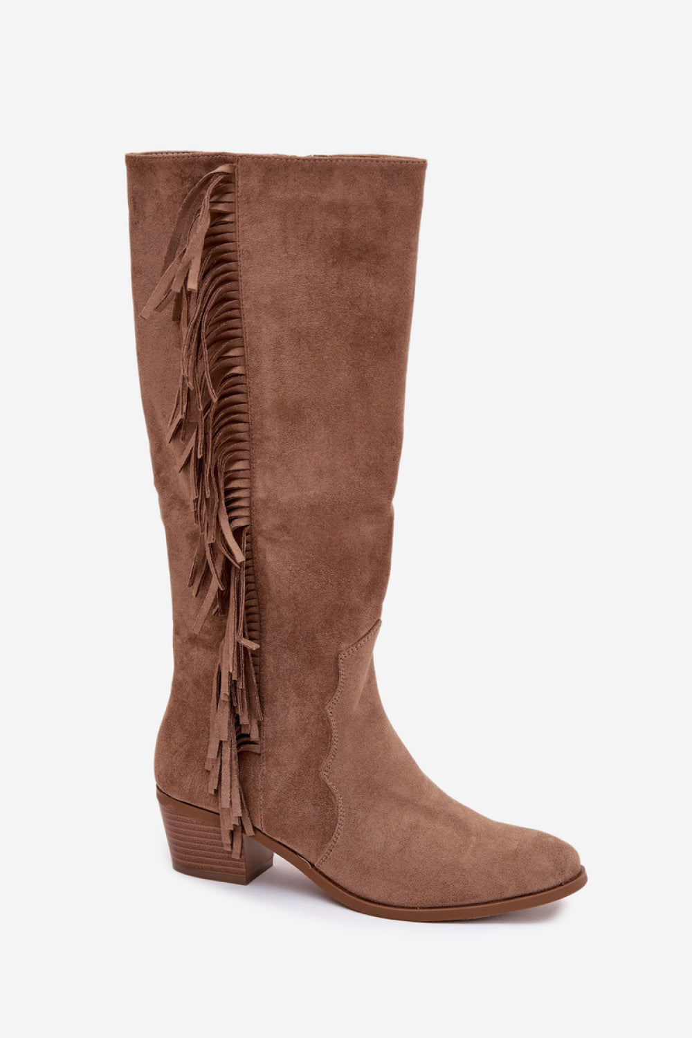 Step In Style Firlina Khaki Faux Suede Heeled Ankle Boots - view 2
