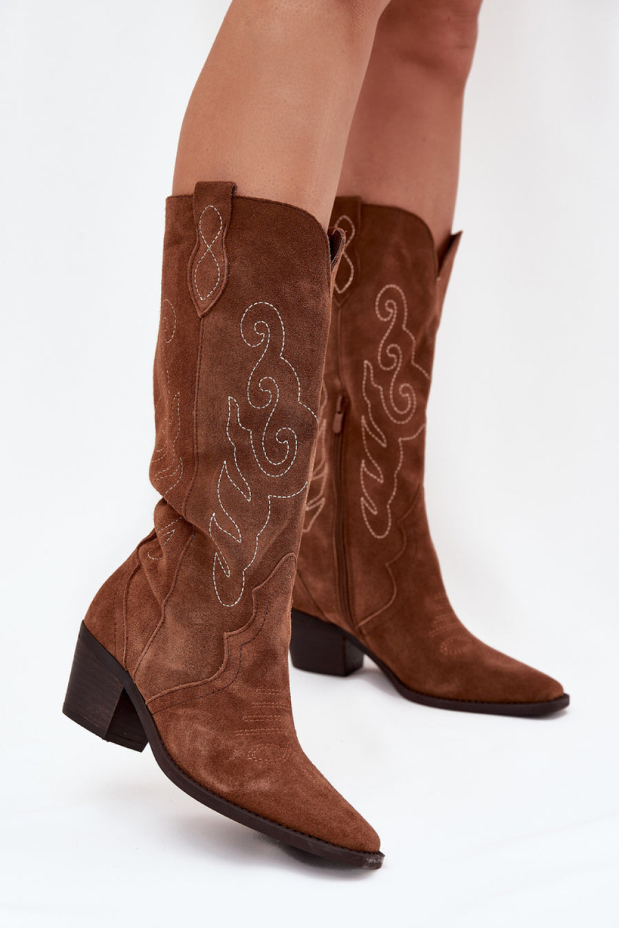 Step In Style Karira Camel Suede Heeled Ankle Boots