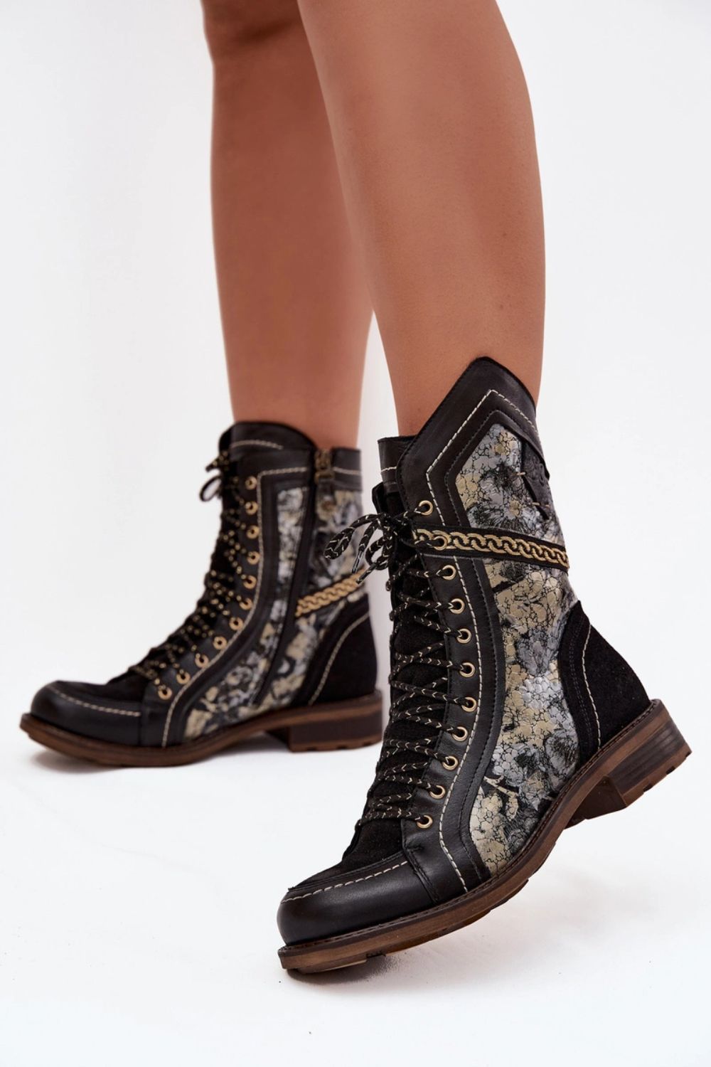 Step In Style Maciejka Gold Leather Boots with Zip - view 4