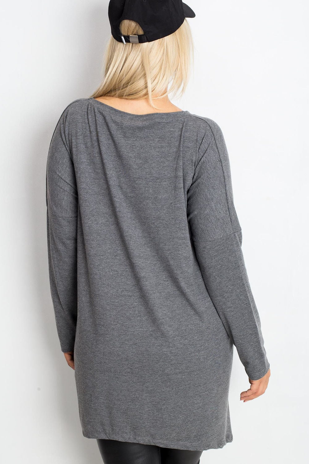 Relevance Dark Grey Cotton Plus Size Tunic - view 3
