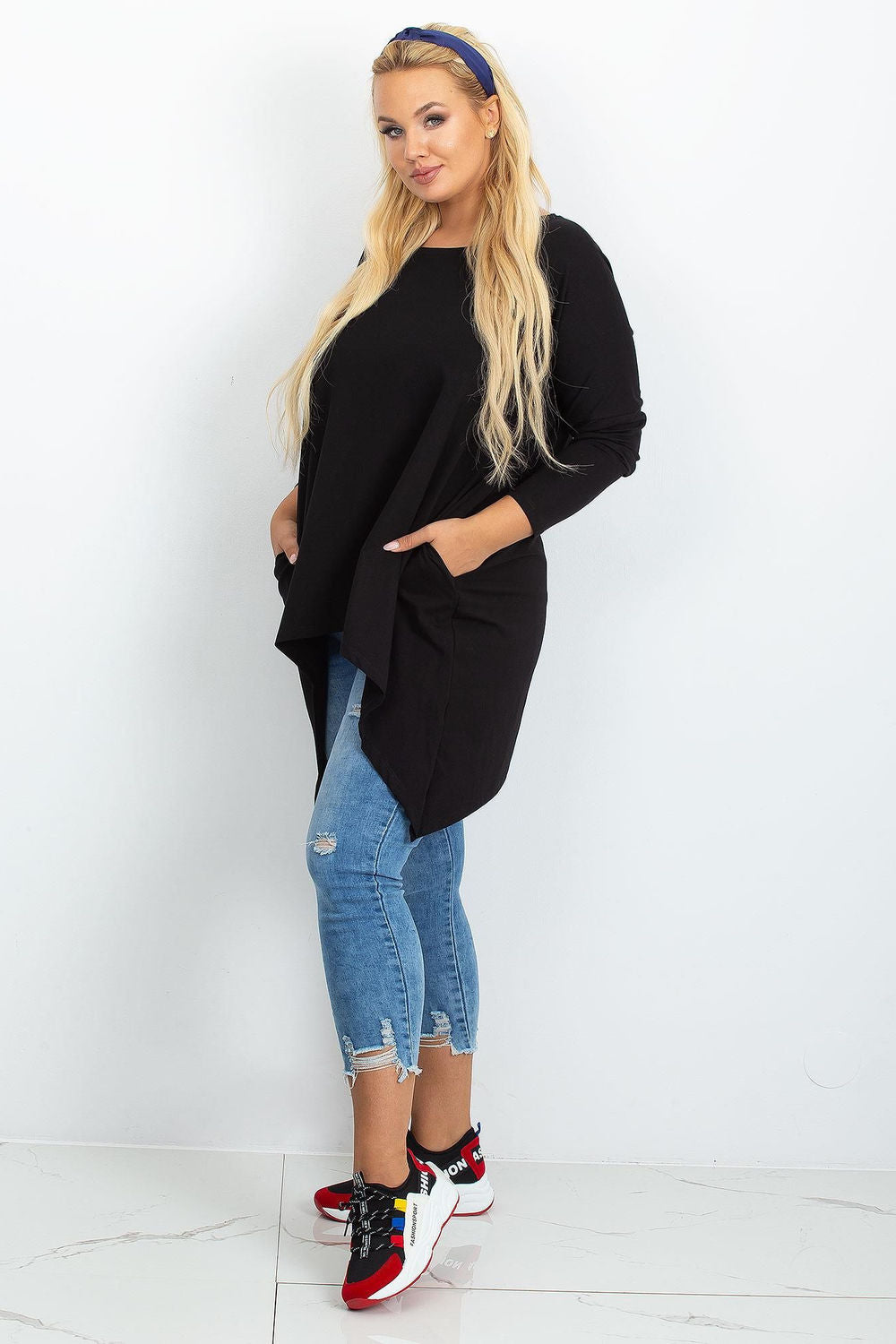 Relevance Black Cotton Plus Size Tunic - view 2