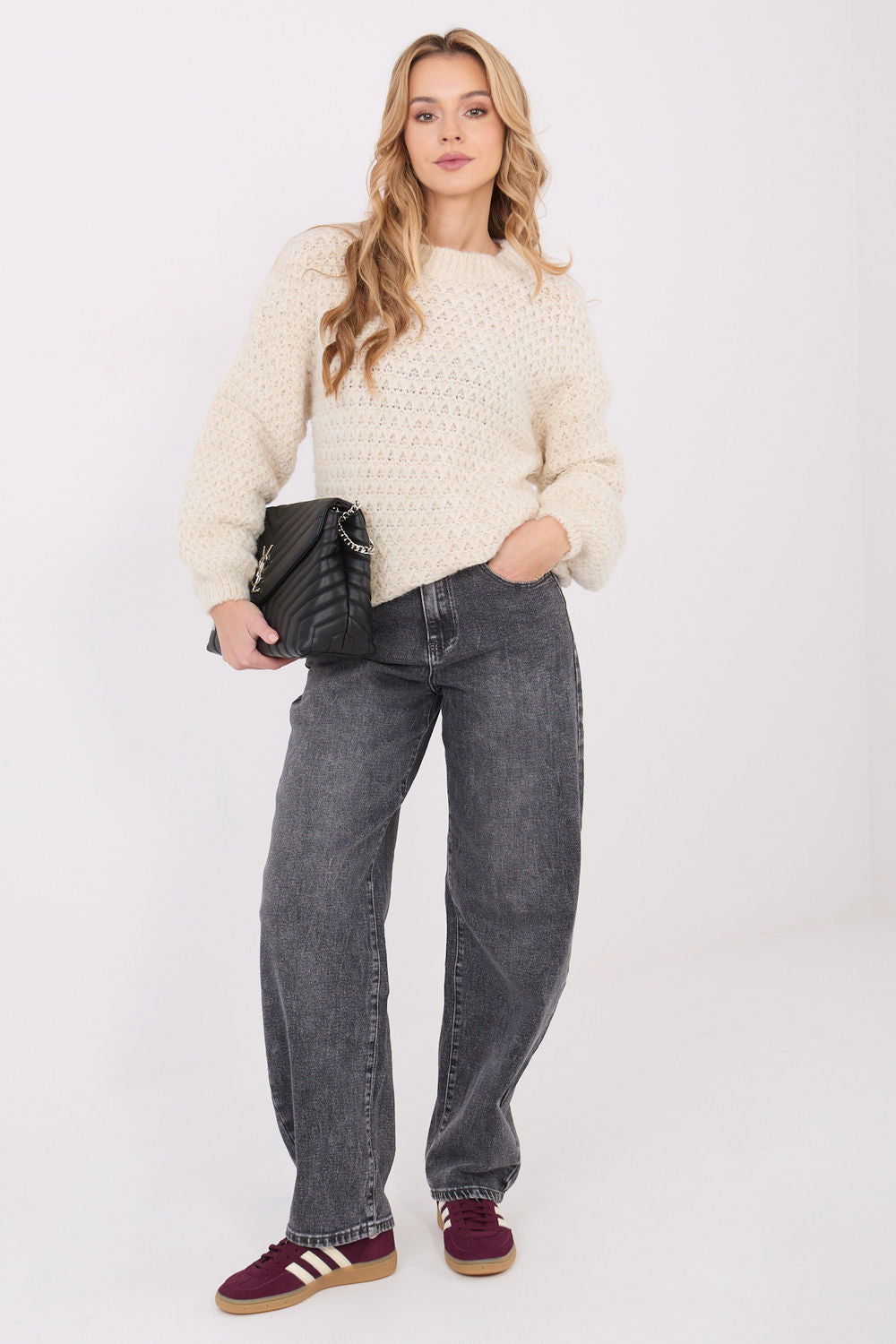 Italy Moda Ecru Long Sleeve Jumper