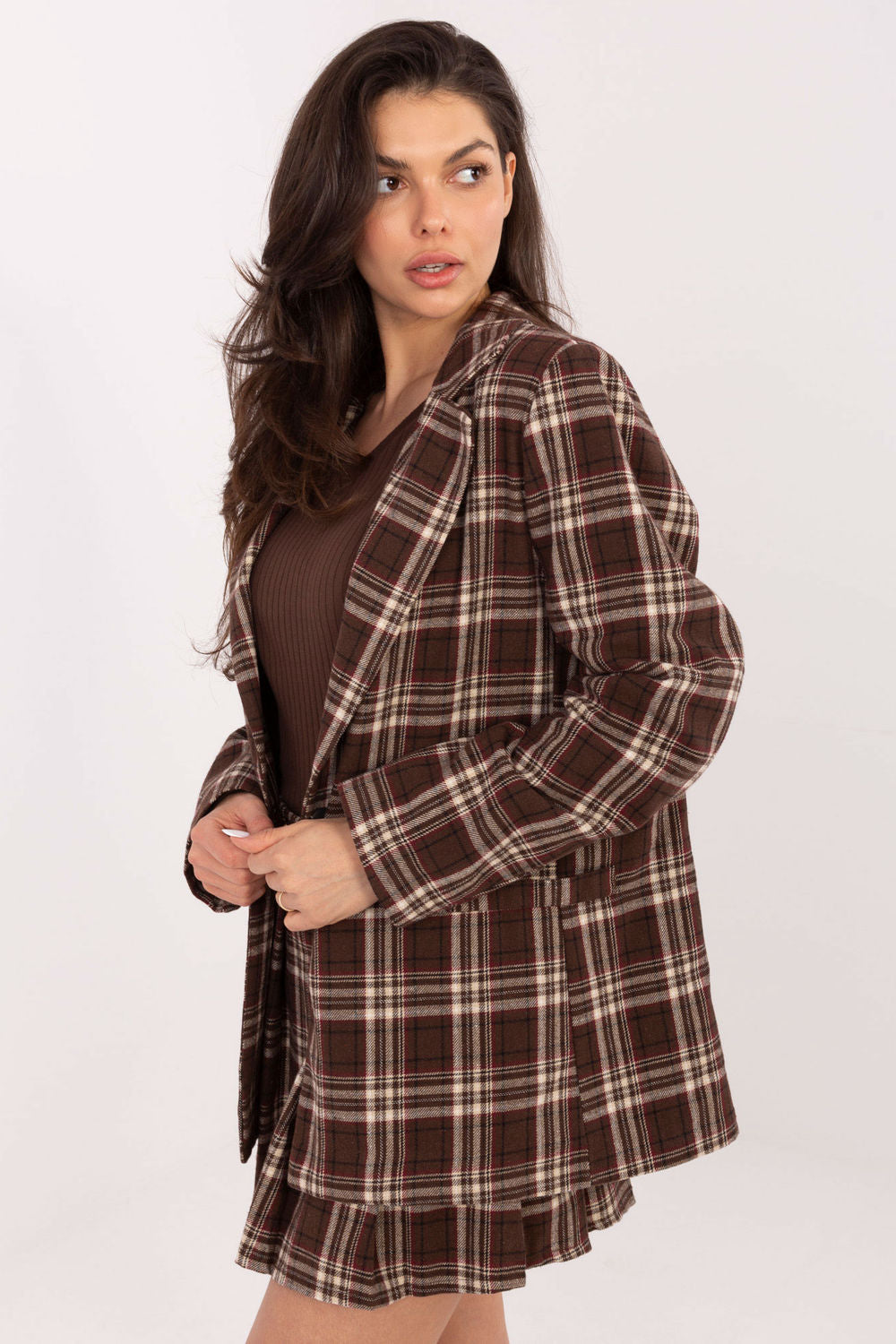 Italy Moda Brown Long Sleeve Cotton Jacket - view 3