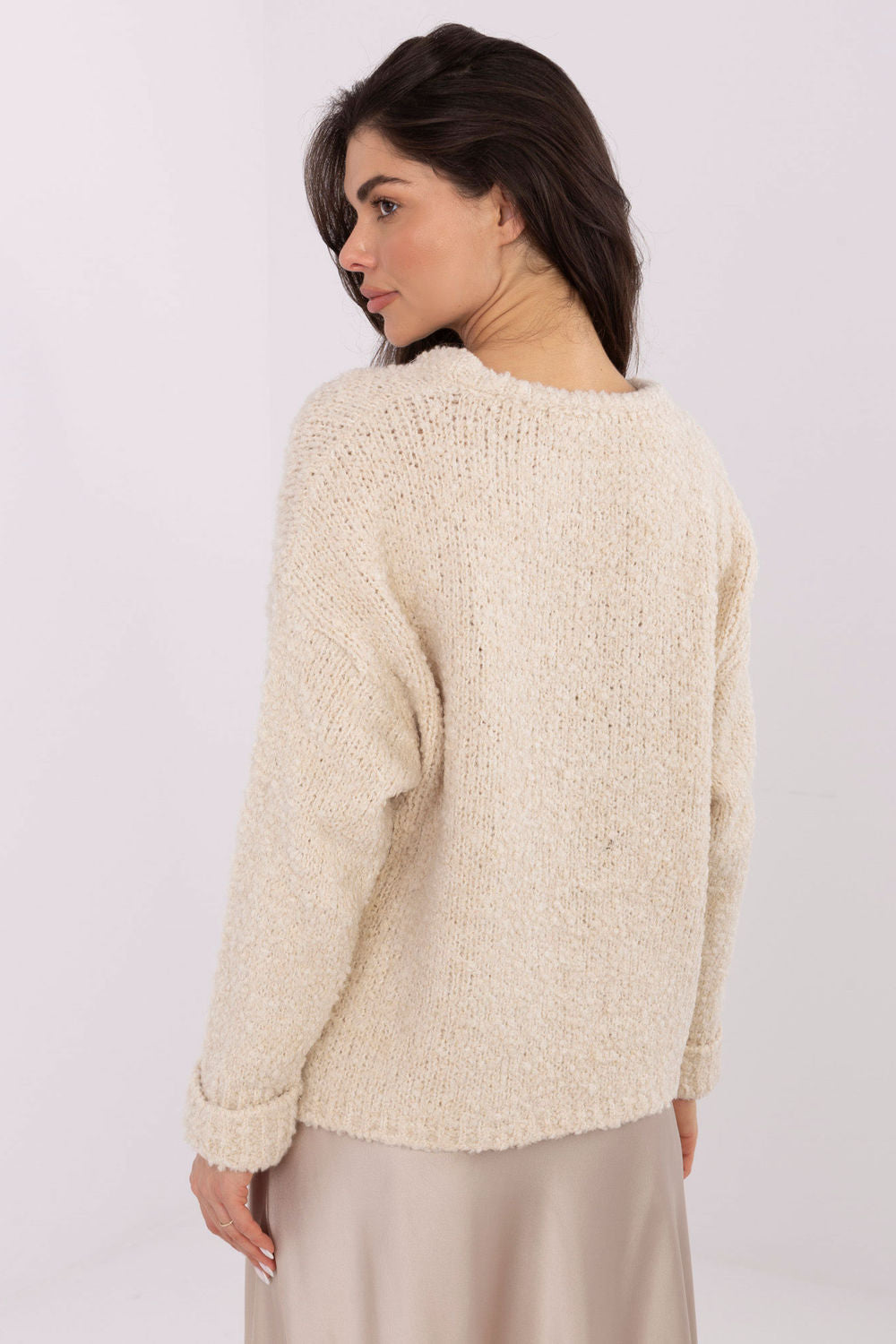 Italy Moda Light Light Beige Long Sleeve Jumper - view 3