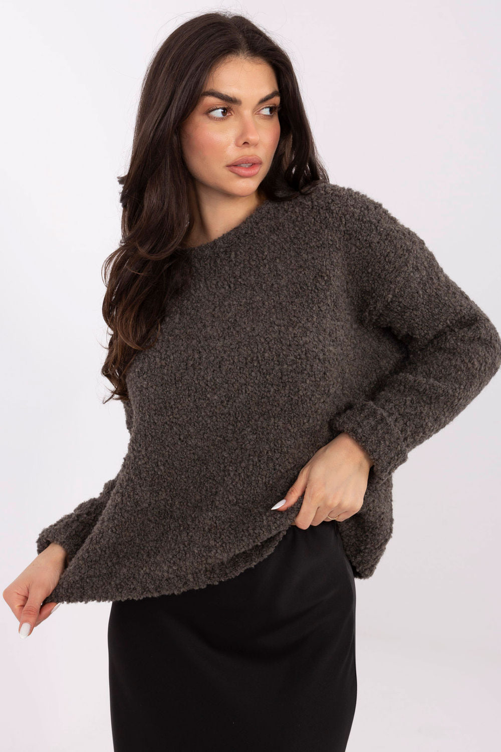 Italy Moda Dark Grey Long Sleeve Jumper