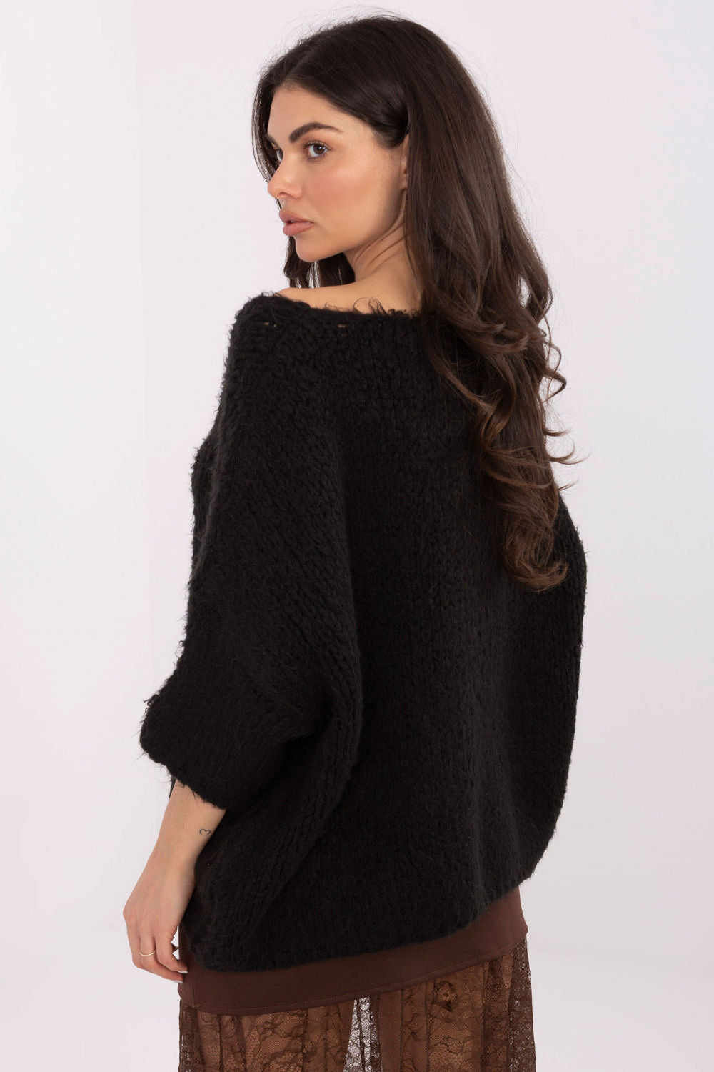 Italy Moda Black Round Neck Long Sleeve Jumper - view 3