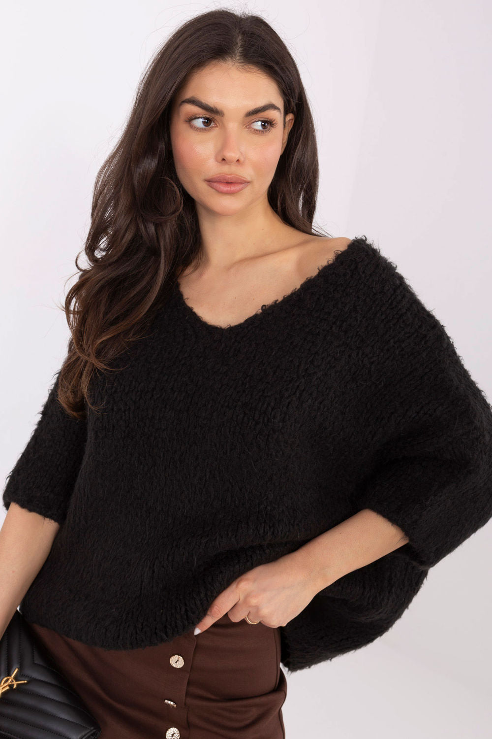 Italy Moda Black Round Neck Long Sleeve Jumper - view 4