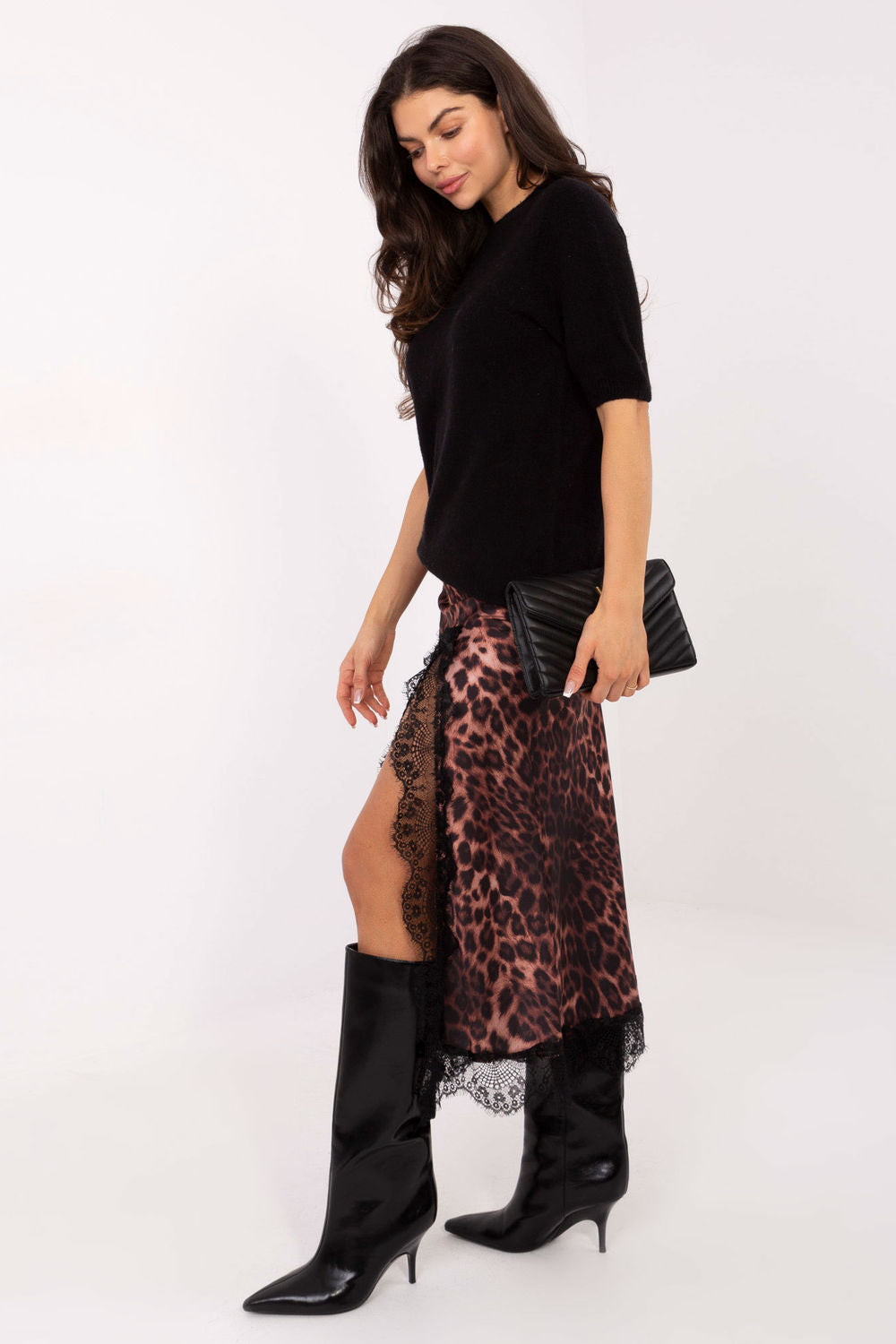 Italy Moda Camel Lace Skirt - view 2
