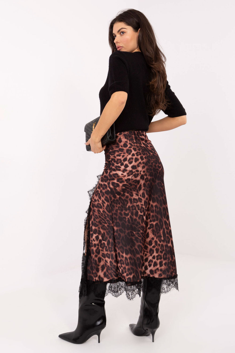 Italy Moda Camel Lace Skirt - view 3