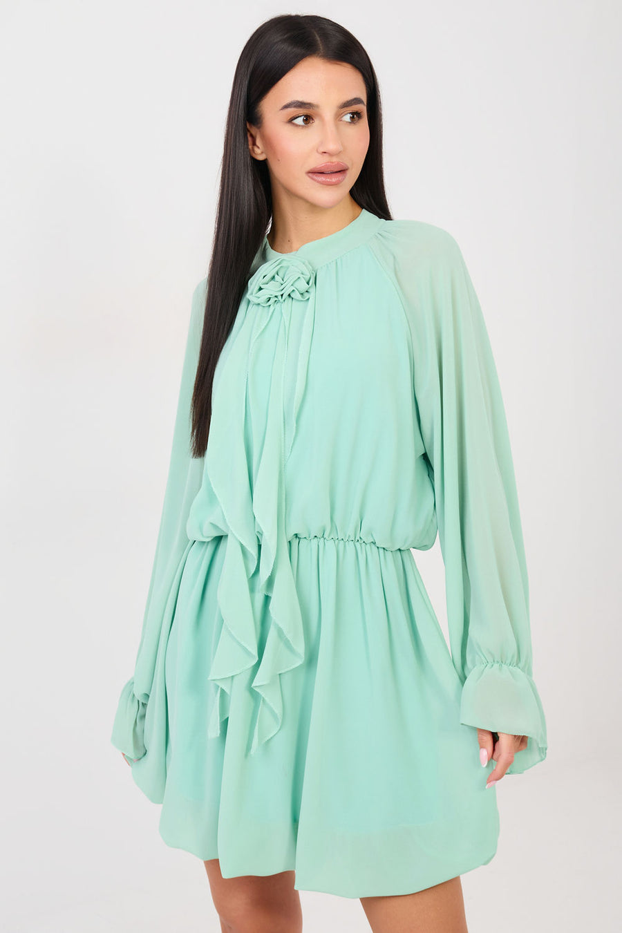 Rue Paris Mint Mini Flared Cocktail Dress