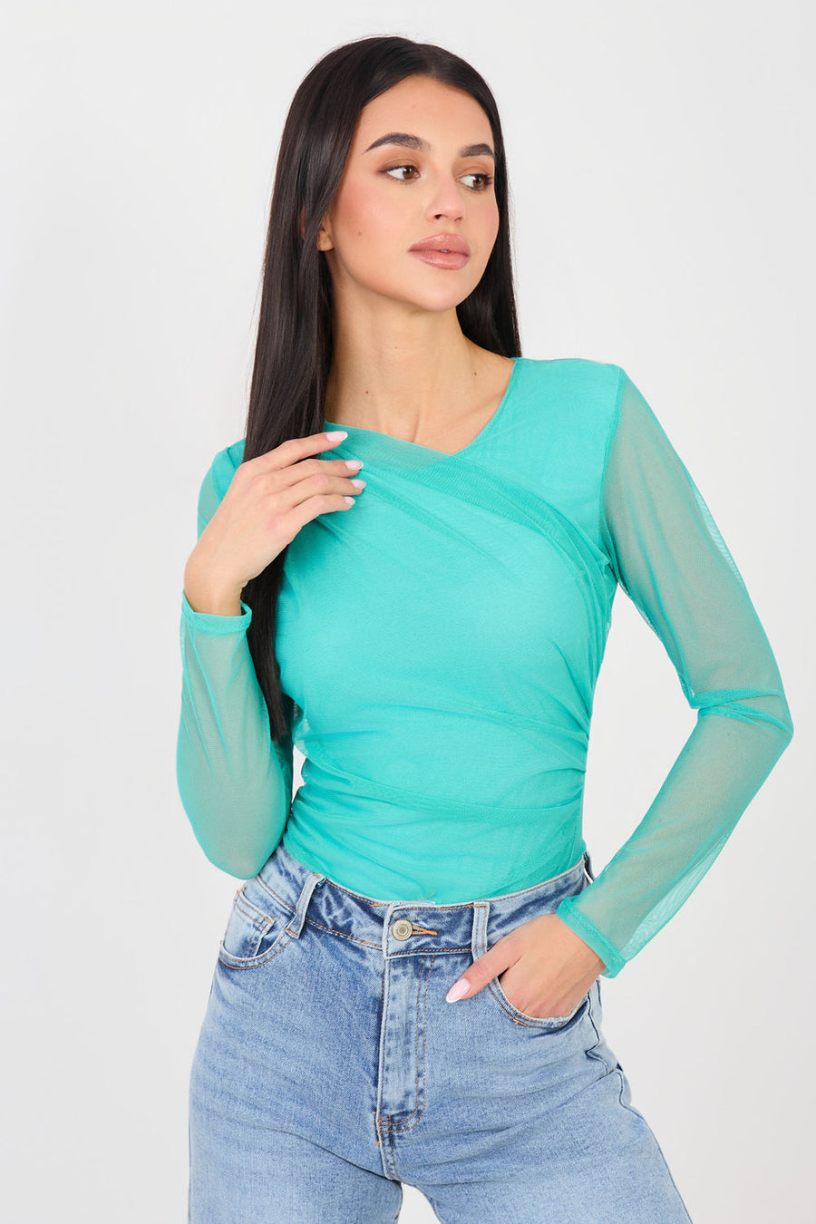Italy Moda Turquoise Shapewear Bodysuit
