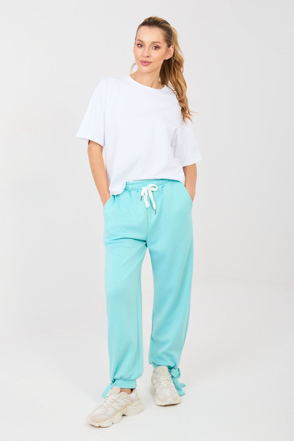 Italy Moda Mint High Waisted Joggers