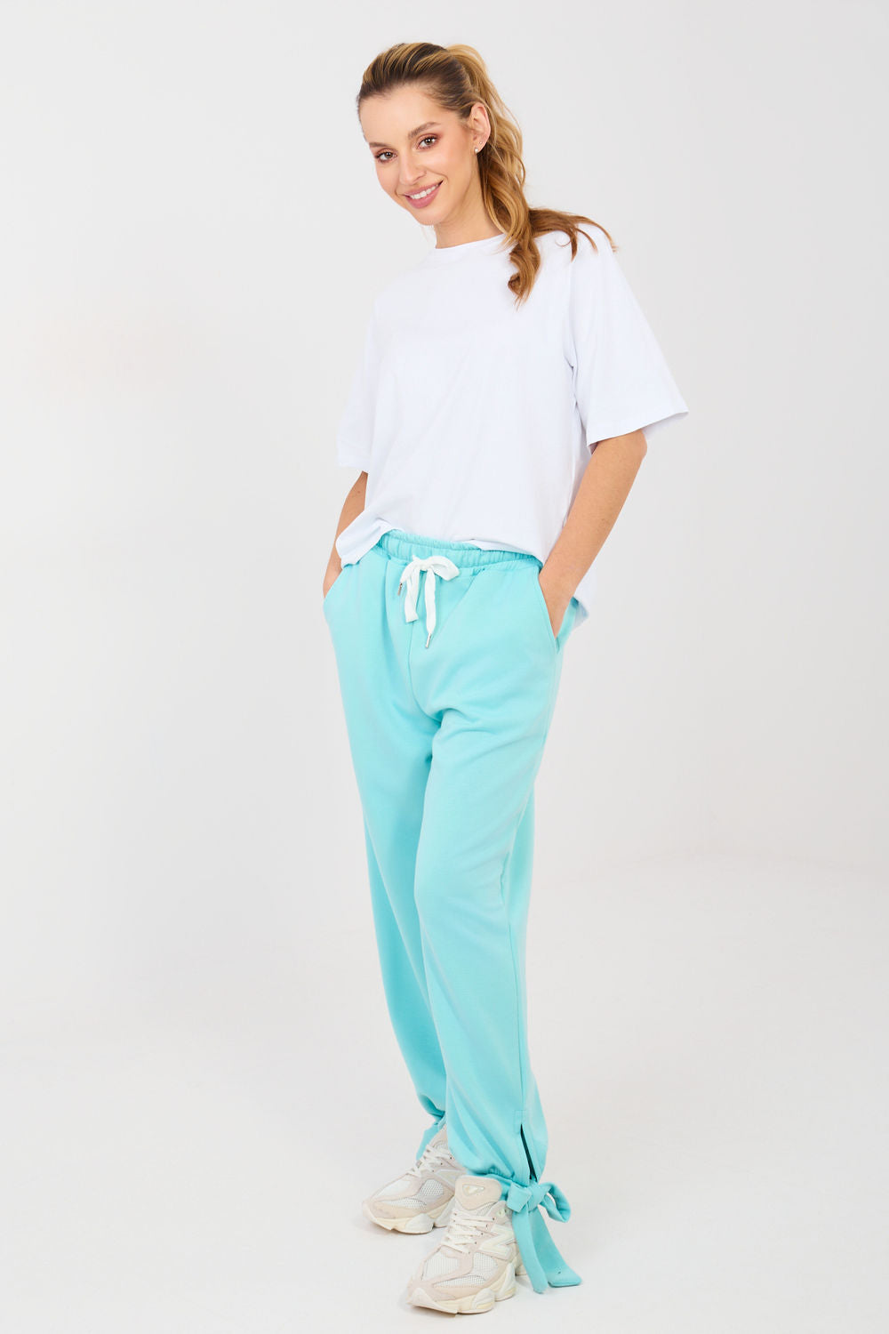 Italy Moda Mint High Waisted Joggers - view 2