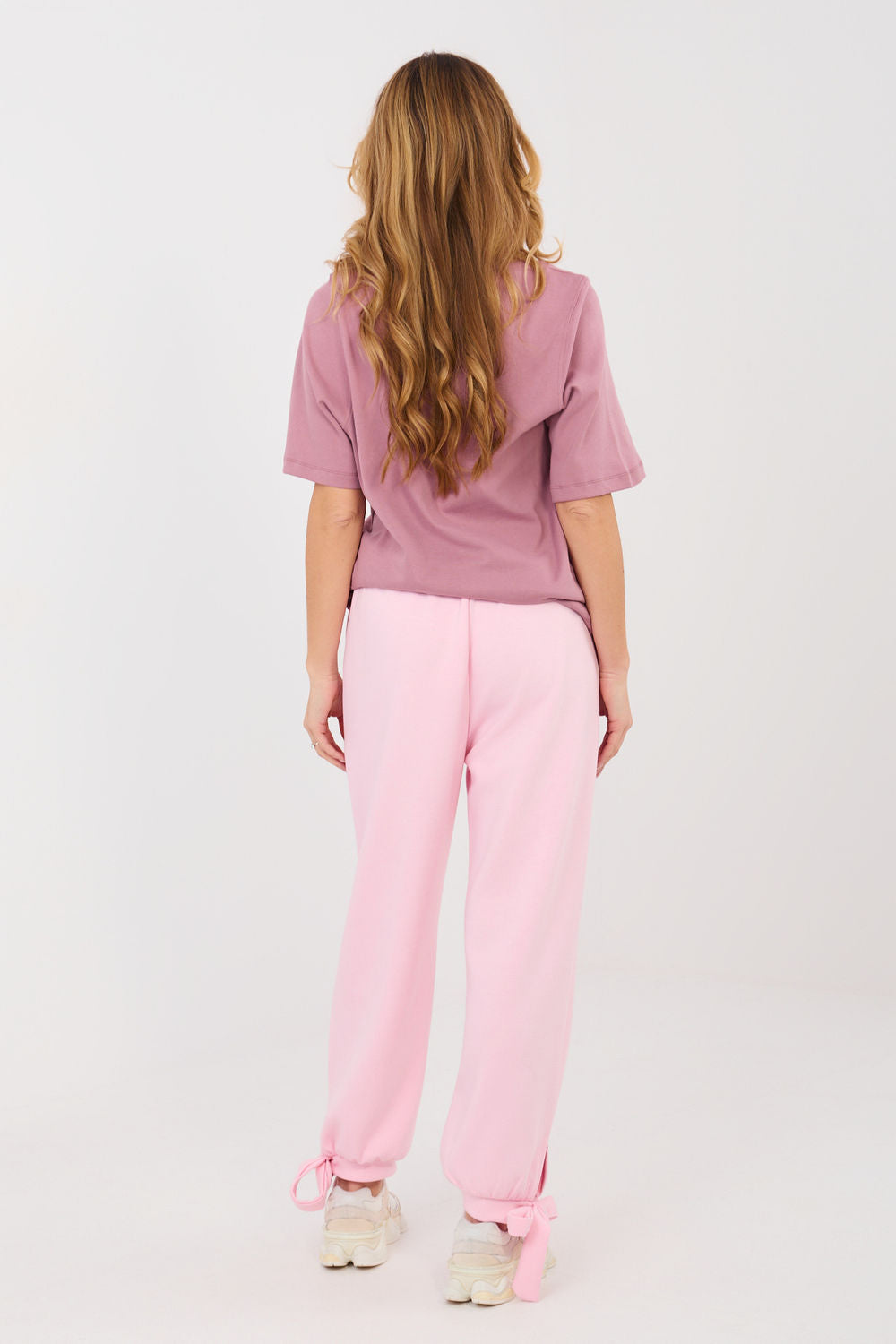 Italy Moda Light Pink High Waisted Joggers - view 3