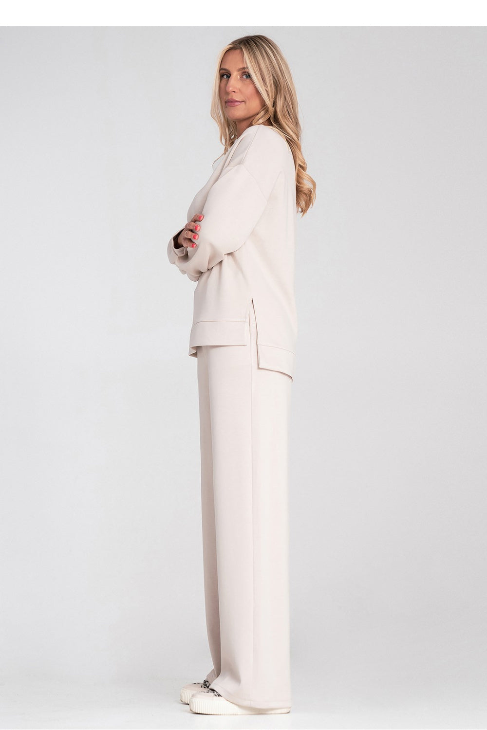Figl Beige Long Sleeve Sweatshirt - view 2