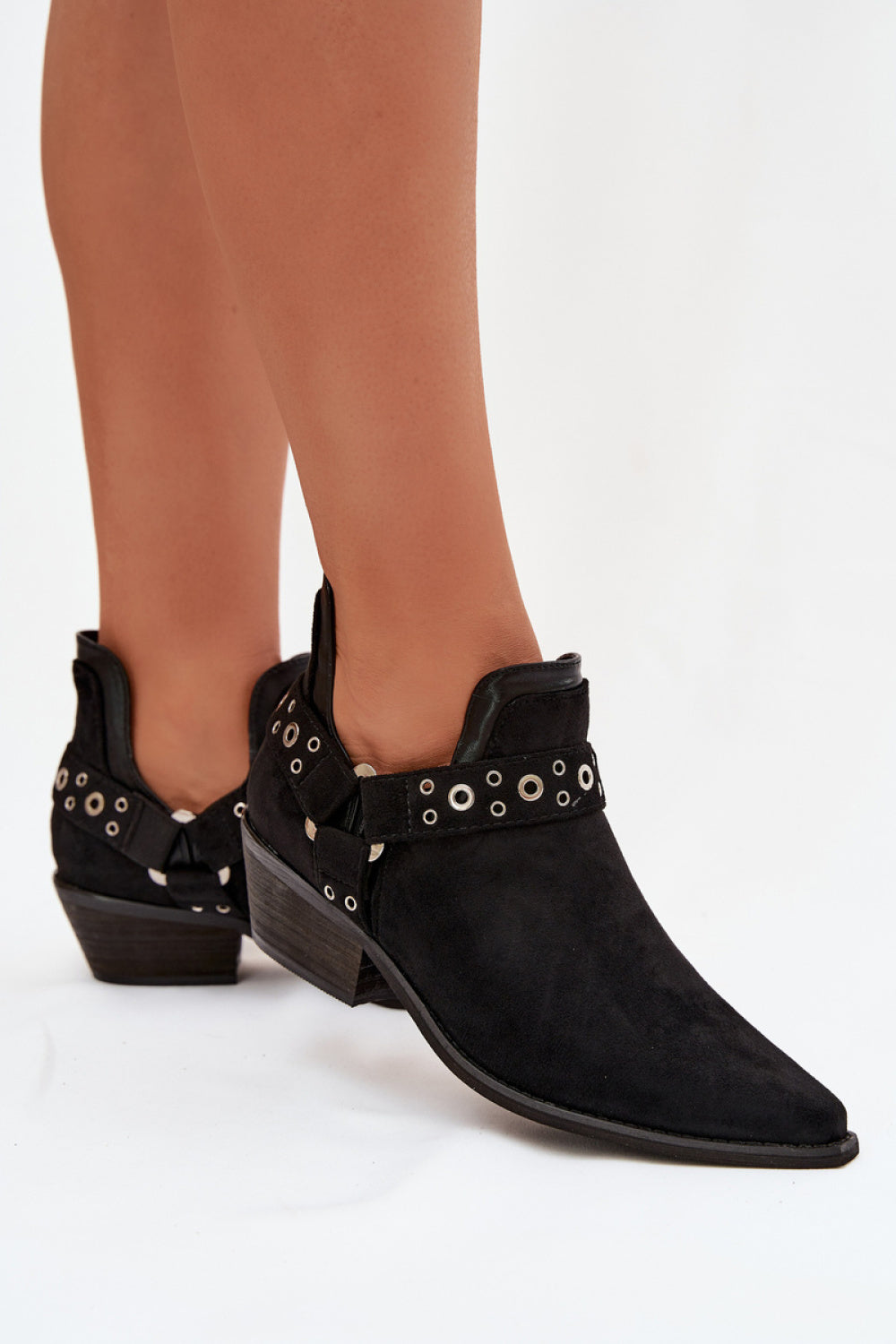 Step In Style Vannessae Black Faux Suede Boots