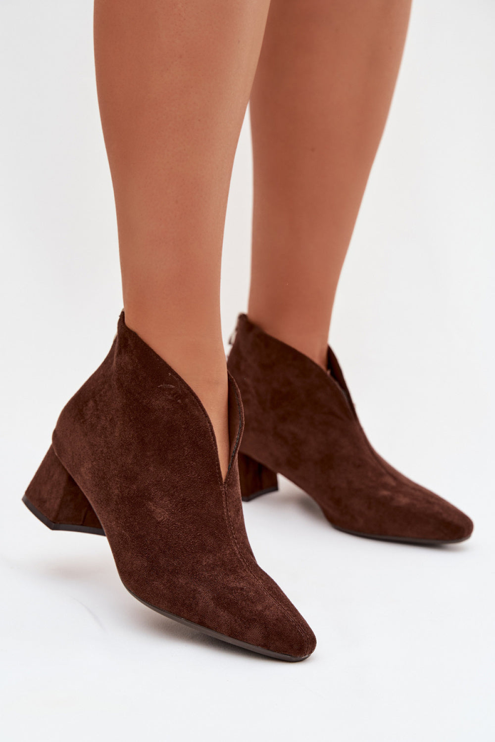 Step In Style Darlisse Chocolate Faux Leather Heeled Ankle Boots