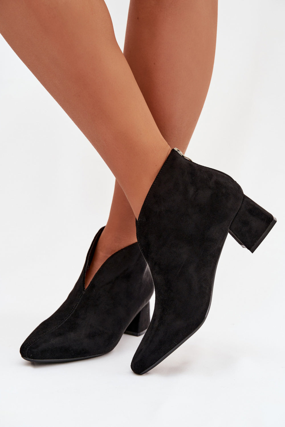Step In Style Darlisse Black Faux Leather Heeled Ankle Boots - view 3