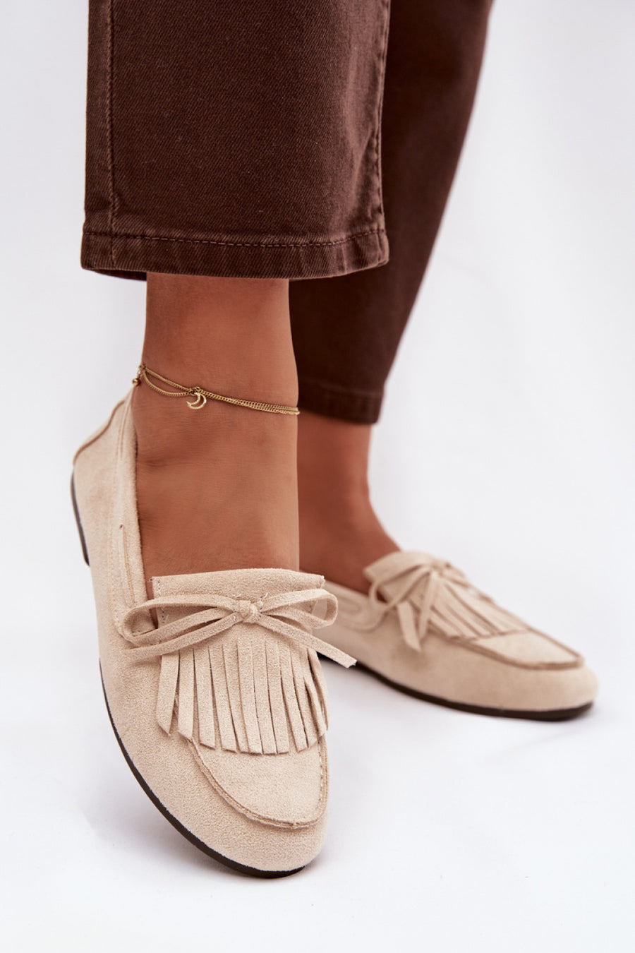 Step In Style Janelisse Light Beige Faux Suede Flat Moccasins